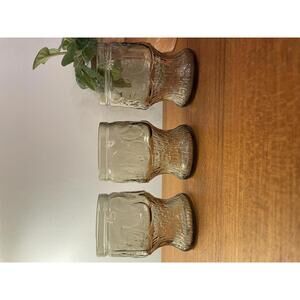 Vintage Italian Textured Glass Tumblers Fidenza Vetraria Set of 3 4.5" high